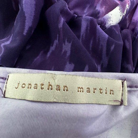 Jonathan Martin Dress Tie Dye Purple Elastic waist split cut Sleeves Stretch Sma - Picture 3 of 13